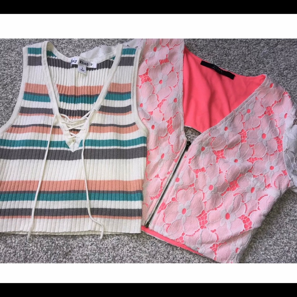 Guess open back top & say what ? Crop tank top